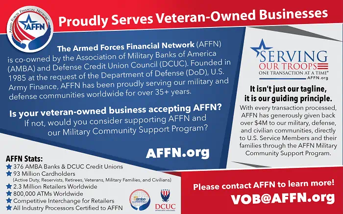 AFFN Veteran Owned Business Support 2020 Card
